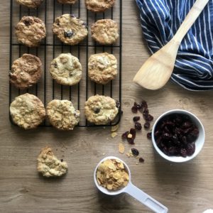 White choc cranberry cookie